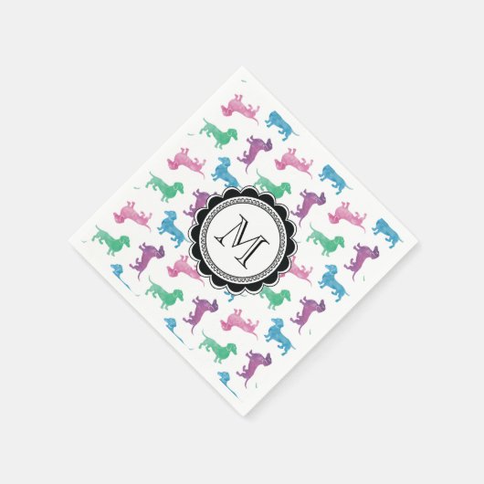 Es regnet Dackeln Serviette (Ecke)