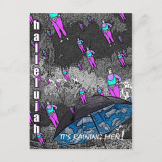 Es regnet Männer! Postkarte