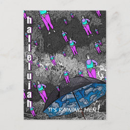Es regnet Männer! Postkarte
