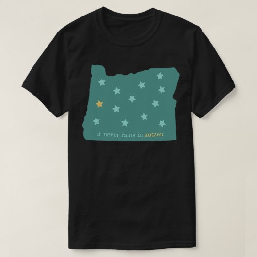 es regnet nie im Autzen T-Shirt (Design vorne)
