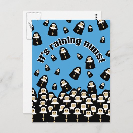 Es regnet Nonnen Postkarte (Vorne/Hinten)