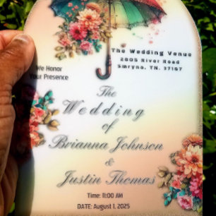 Es regnet schöne Blumenhochzeiten Acryleinladungen