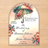 Es regnet schöne Blumenhochzeiten Acryleinladungen (Vorderseite)