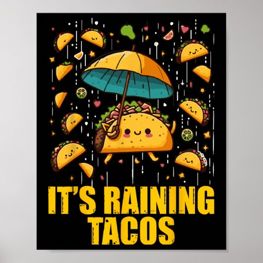 Es regnet Tacos Funny Taco Liebhaber Kinder Girls Poster (Vorne)