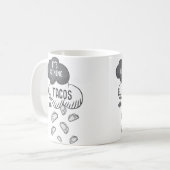 Es regnet Tacos Lustiger Taco Kaffeetasse (Vorderseite Links)
