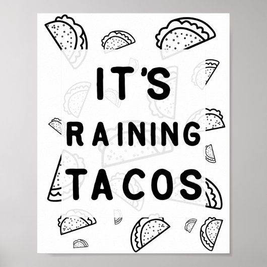 Es regnet Tacos Poster (Vorne)