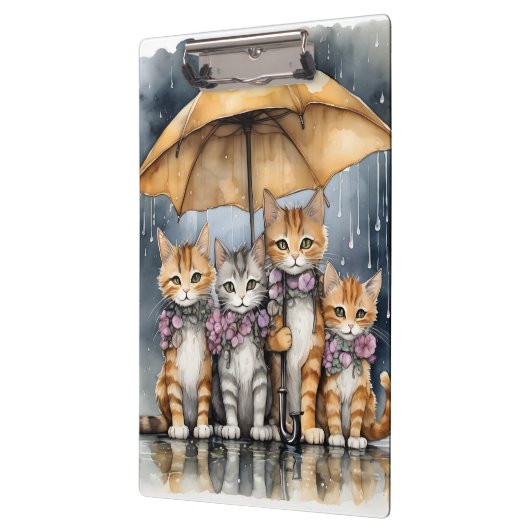 Es regnete draußen, also nannte die Mutterkatze h Klemmbrett (Links)