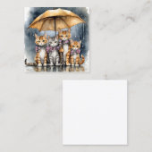 Es regnete draußen, also nannte die Mutterkatze h Quadratische Visitenkarte (Vorne/Hinten)