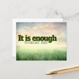 "Es reicht, mein Bestes zu geben" Motivation Affir Postkarte