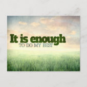 "Es reicht, mein Bestes zu geben" Motivation Affir Postkarte (Vorderseite)