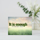 "Es reicht, mein Bestes zu geben" Motivation Affir Postkarte (Stehend Vorderseite)