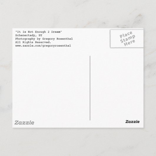 es reicht nicht aus 2 Traum Postkarte (Rückseite)