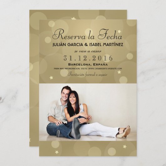 Es reserviert dem Datum Ehe Bekanntgabe Targeta Einladung (Vorne/Hinten)