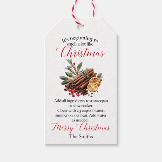 Es riecht wie Weihnachts-Potpourri Geschenkanhänger (Vorderseite)