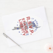 Es sagt nicht UAWG über die Freiheitsstatue Ovaler Aufkleber (Umschlag)