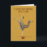 Es scheint immer unmöglich, bis es getan hat karte<br><div class="desc">Hintergrundfarbe kann geändert werden
süßes Tierbalancieren auf einem Basketball - hübsches elegantes</div>