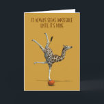 Es scheint immer unmöglich, bis es getan hat karte<br><div class="desc">Hintergrundfarbe kann geändert werden
süßes Tierbalancieren auf einem Basketball - hübsches elegantes</div>