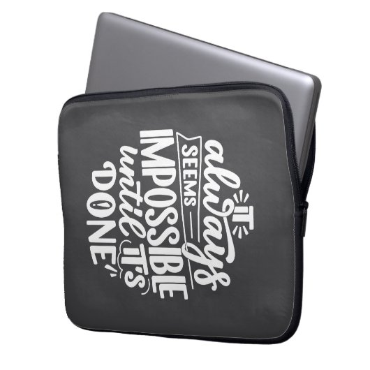 Es scheint immer unmöglich, bis getan Inspiration Laptopschutzhülle (Vorderseite Links)