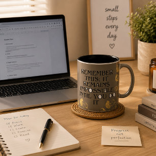 Es scheint immer unmöglich, bis Sie es tun .motiva Zweifarbige Tasse