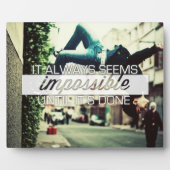 Es scheint immer unmöglich - Motivierend Zitat Fotoplatte (Vorderseite)