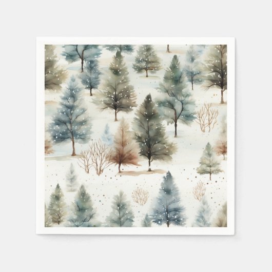Es schneit auf Fichten - Serviette (Vorderseite)