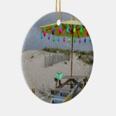 Es schneit auf meiner Strandstuhlverzierung Keramikornament (Rechts)