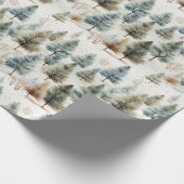 Es schneit auf Tannenbäumen - Geschenkpapier (Ecke)