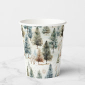 Es schneit auf Tannenbäumen - Pappbecher (Rückseite)