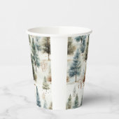 Es schneit auf Tannenbäumen - Pappbecher (Links)