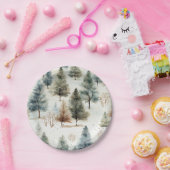 Es schneit auf Tannenbäumen - Pappteller (Party)