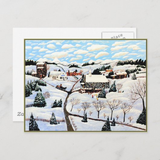 Es schneit postkarte (Vorne/Hinten)