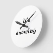 es schneit runde wanduhr (Winkel)
