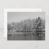 Es schneit über den See, monochrome Panoramaaussic Postkarte (Vorne/Hinten)