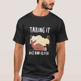 Es schön langsam angehen lassen Faultier Fauler Hu T-Shirt