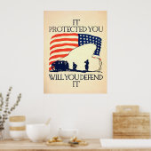 Es schützte Sie ~ Vintagen Weltkrieg 1. Poster (Küche)