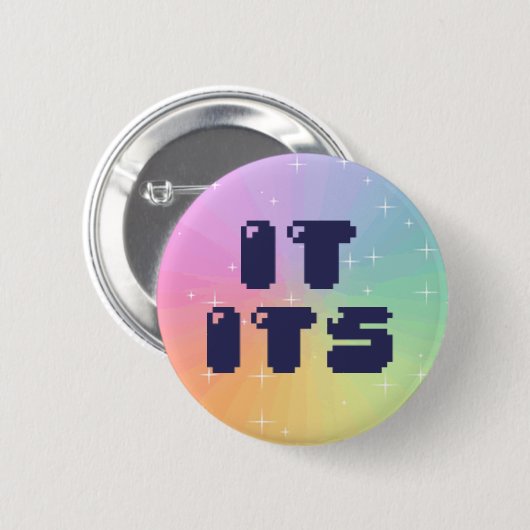 Es sein Pronomen-Knopf Button (Vorne & Hinten)