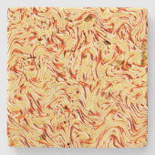 Es sieht aus wie ein halbes Kohl, gelb und koralle Steinuntersetzer (Vorderseite)