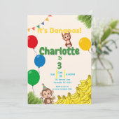 Es sind Bananen zum Geburtstag - Zeitfliegen Einladung (Stehend Vorderseite)