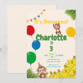 Es sind Bananen zum Geburtstag - Zeitfliegen Einladung (Vorne/Hinten)