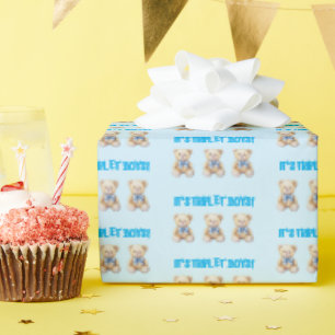 Es sind Drillinge Jungen!, Baby-Drillinge Geschenk Geschenkpapier
