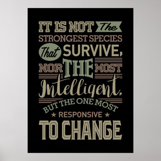 Es sind nicht die stärksten Arten, die überleben Poster (Vorne)