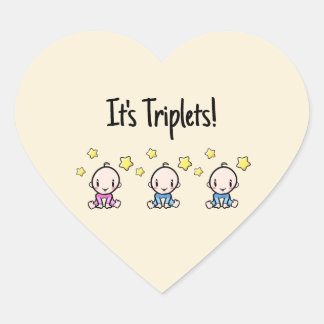 Es sind Triplets!, Custom Triplet Babys Herz-Aufkleber