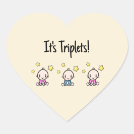 Es sind Triplets!, Custom Triplet Babys Herz-Aufkleber