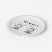 Es sind Twins, Mixed Twin Baby Shower, Girl & Boy, Pappteller (Schrägansicht)