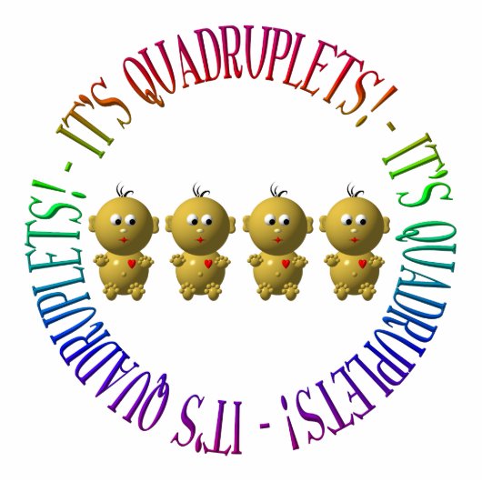 Es sind Vierlinge! Freistehende Fotoskulptur (Vorne)