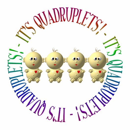 Es sind Vierlinge! Freistehende Fotoskulptur (Vorne)