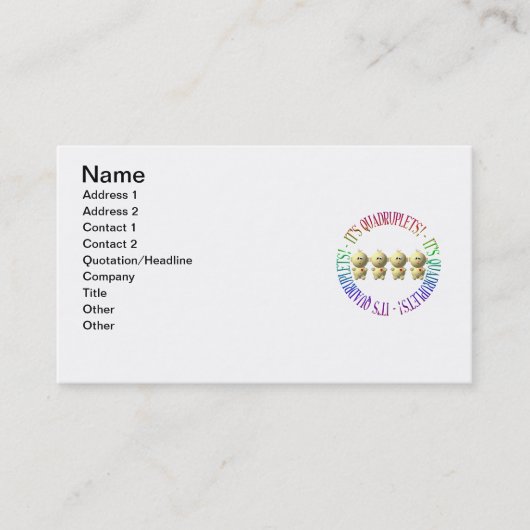 Es sind Vierlinge! Visitenkarte (Vorderseite)