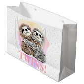 Es sind zwei Niedliche Schlampen-Hugs-Baby-Dusche  Große Geschenktüte (Vorderseite Schrägansicht)