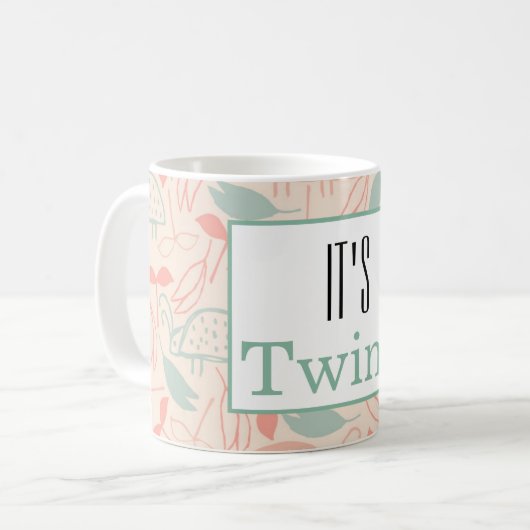 Es sind Zwillinge! Baby Dusche Gastgeschenk Tasse (Vorderseite Links)
