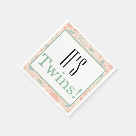 Es sind Zwillinge! Blumenbaby-Party Papier Napkins Serviette (Ecke)
